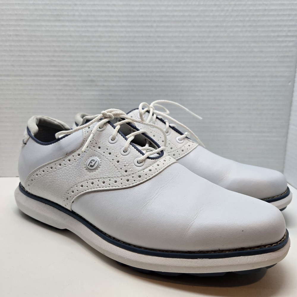 FootJoy White and Navy Men’s Athletic Golf Shoes